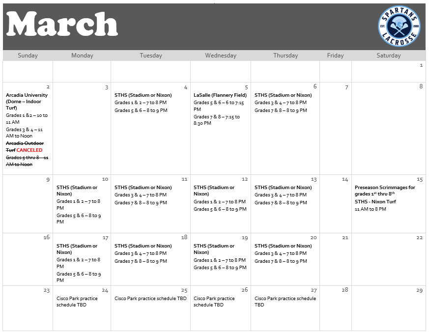 Mar-2025 schedule